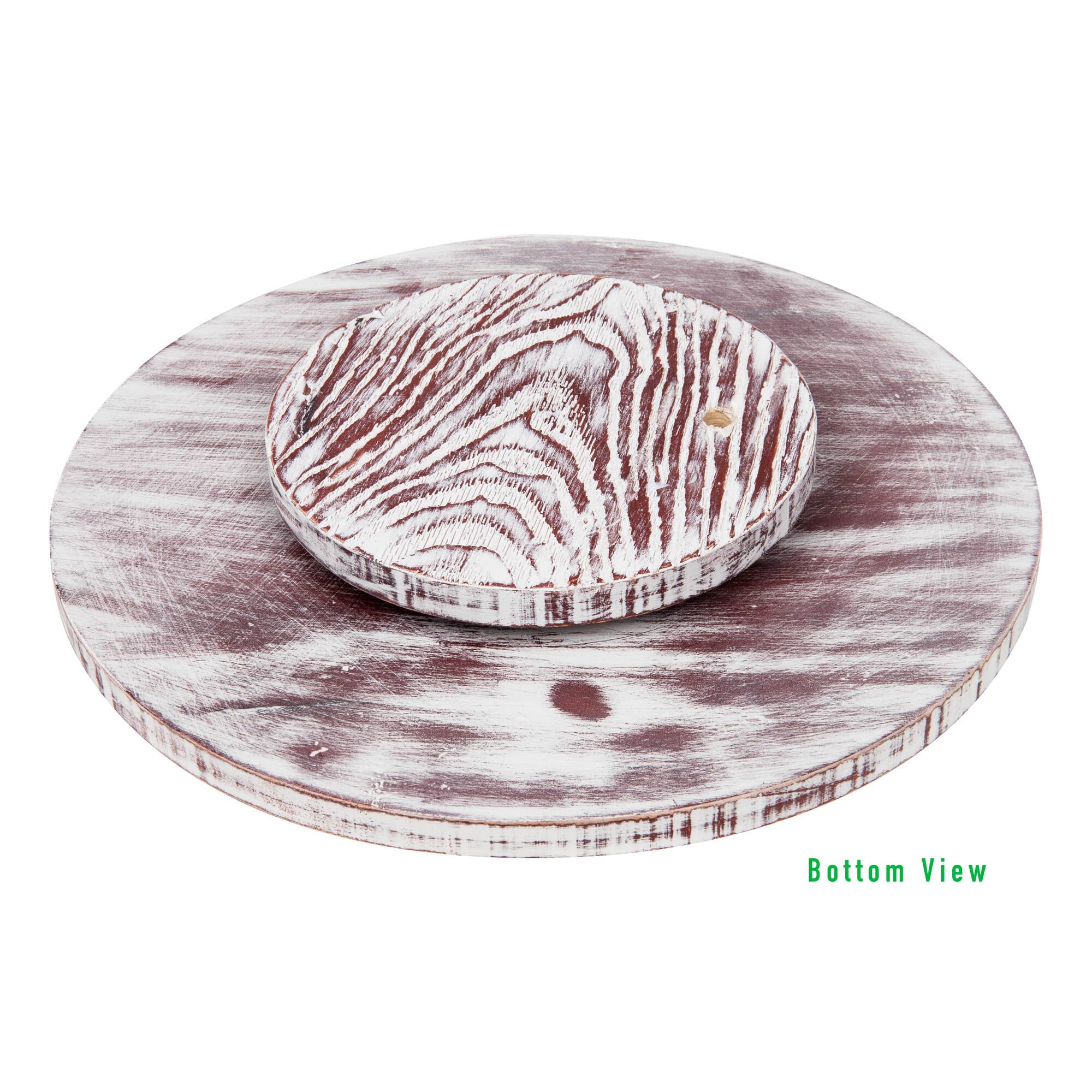 Mind Reader Brown Rustic Farmhouse Rotating Lazy Susan